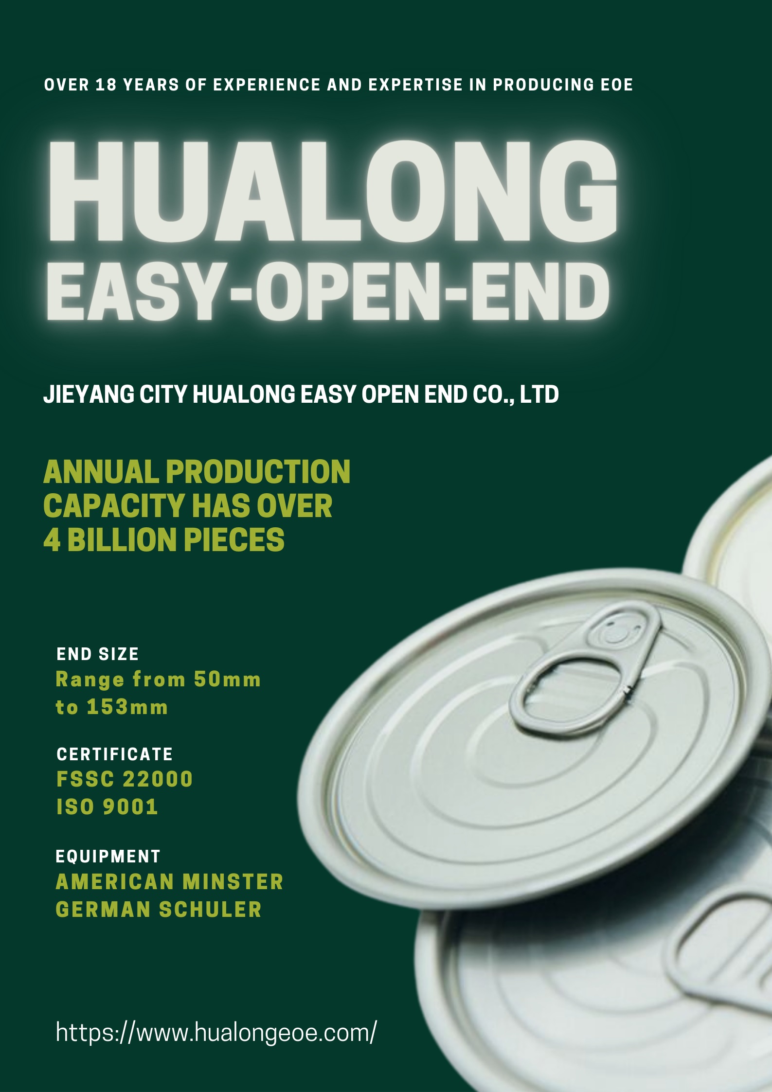 Hualong EOE Supplying More Easy Open Ends in the Can-Making Industry